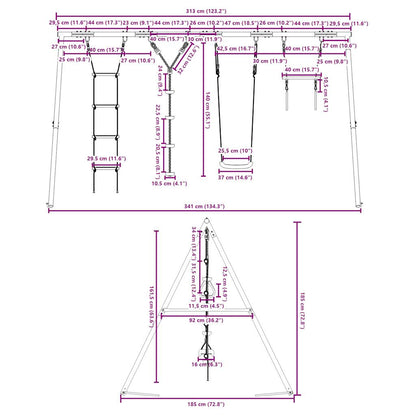 Outdoor Swing Set with Swing. Trapeze. Ladder. Disc Swing