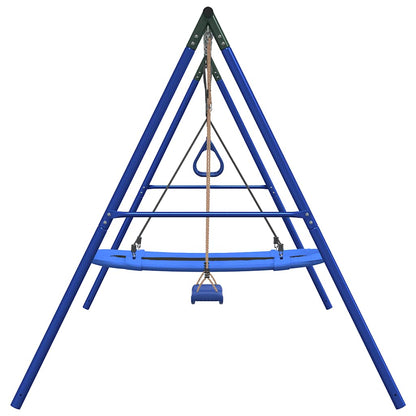 Outdoor Swing Set with Swing, Trapeze, Nest Swing