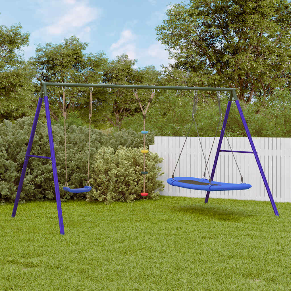 Outdoor Swing Set with Swing, Disc Swing, Nest Swing