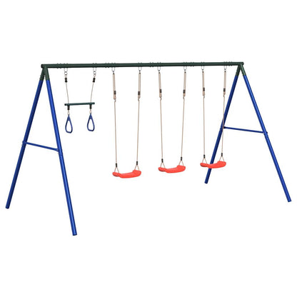 Outdoor Swing Set with Swings and Trapeze