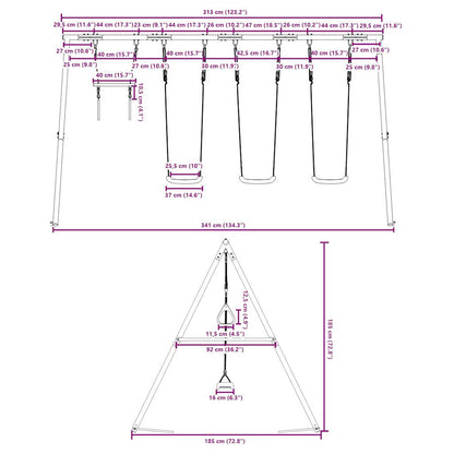 Outdoor Swing Set with Swings and Trapeze