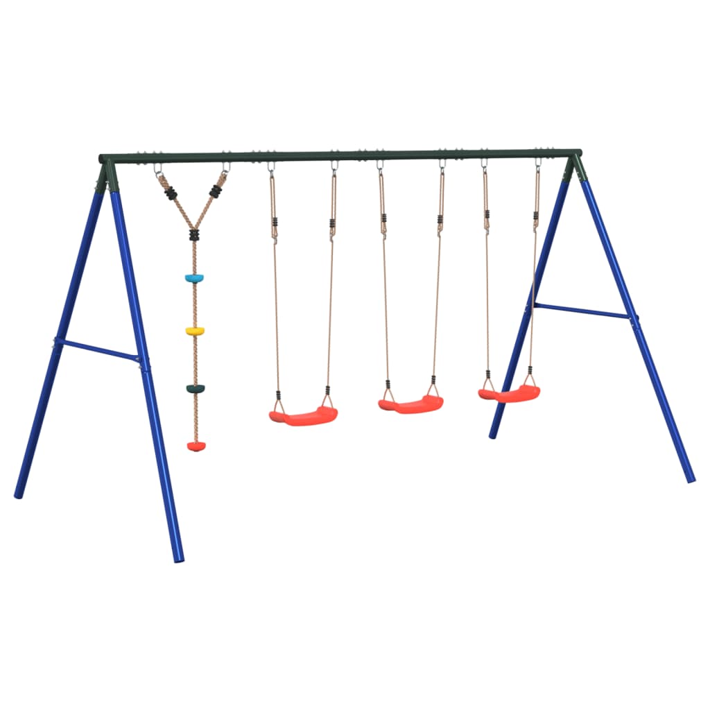 Outdoor Swing Set with Swings and Disc Swing
