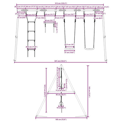 Outdoor Swing Set with Swings. Trapeze. Ladder
