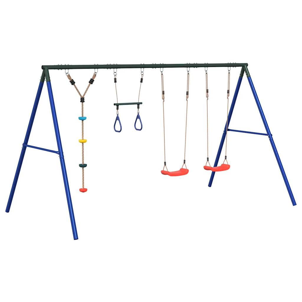 Outdoor Swing Set with Swings. Trapeze. Disc Swing