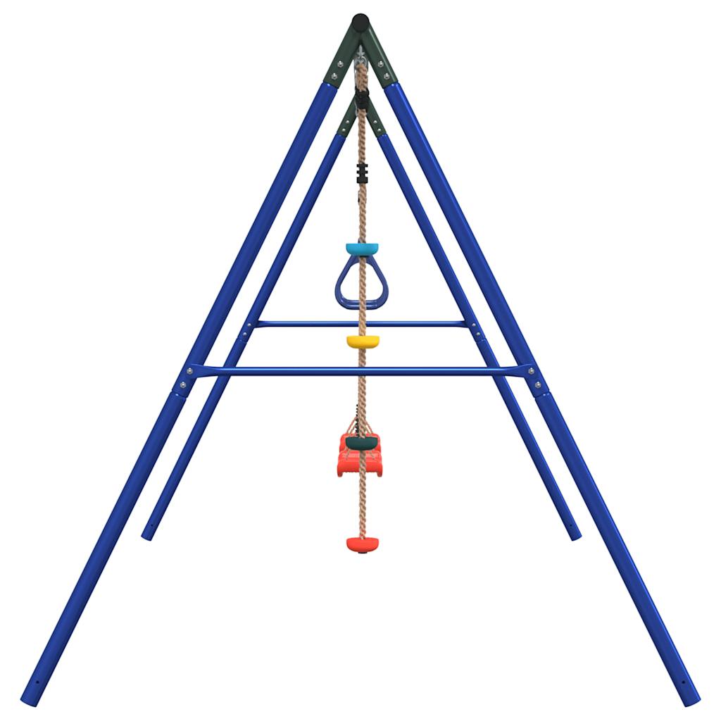 Outdoor Swing Set with Swings. Trapeze. Disc Swing