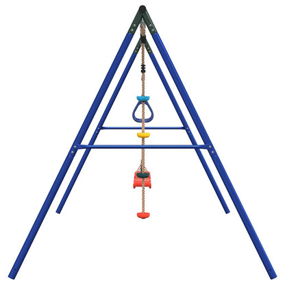 Outdoor Swing Set with Swings. Trapeze. Disc Swing
