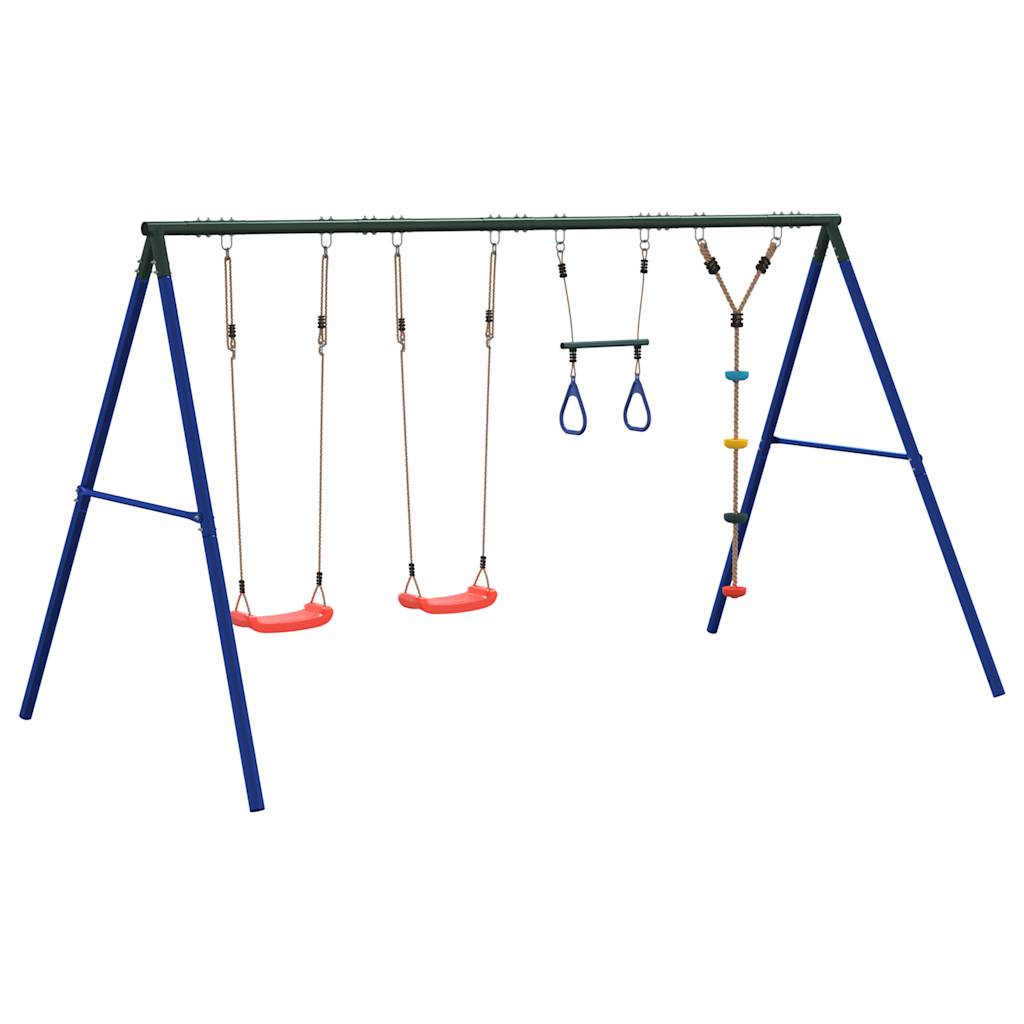 Outdoor Swing Set with Swings. Trapeze. Disc Swing