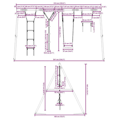 Outdoor Swing Set with Swing. Trapeze. Ladder. Disc Swing