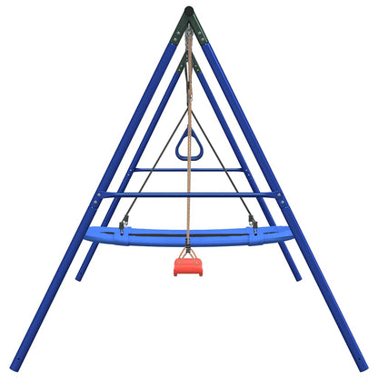 Outdoor Swing Set with Swing, Trapeze, Nest Swing