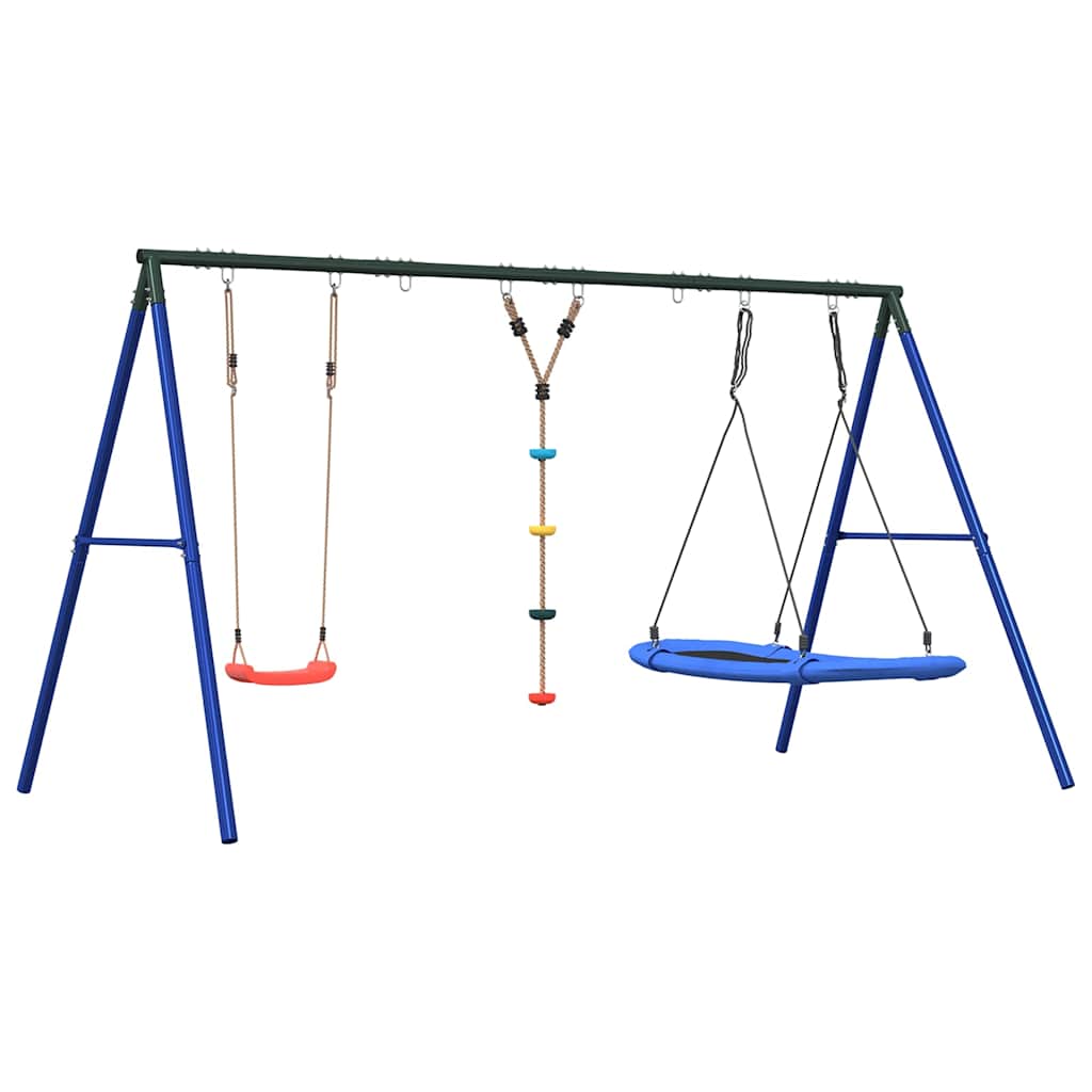 Outdoor Swing Set with Swing, Disc Swing, Nest Swing