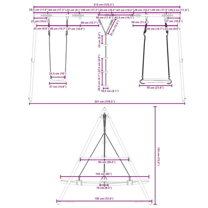 Outdoor Swing Set with Swing, Disc Swing, Nest Swing