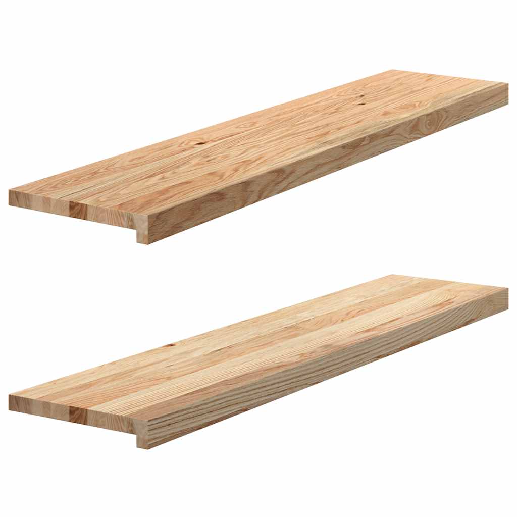 Stair Treads 2 pcs Untreated 110x25x2 cm Solid Wood Oak