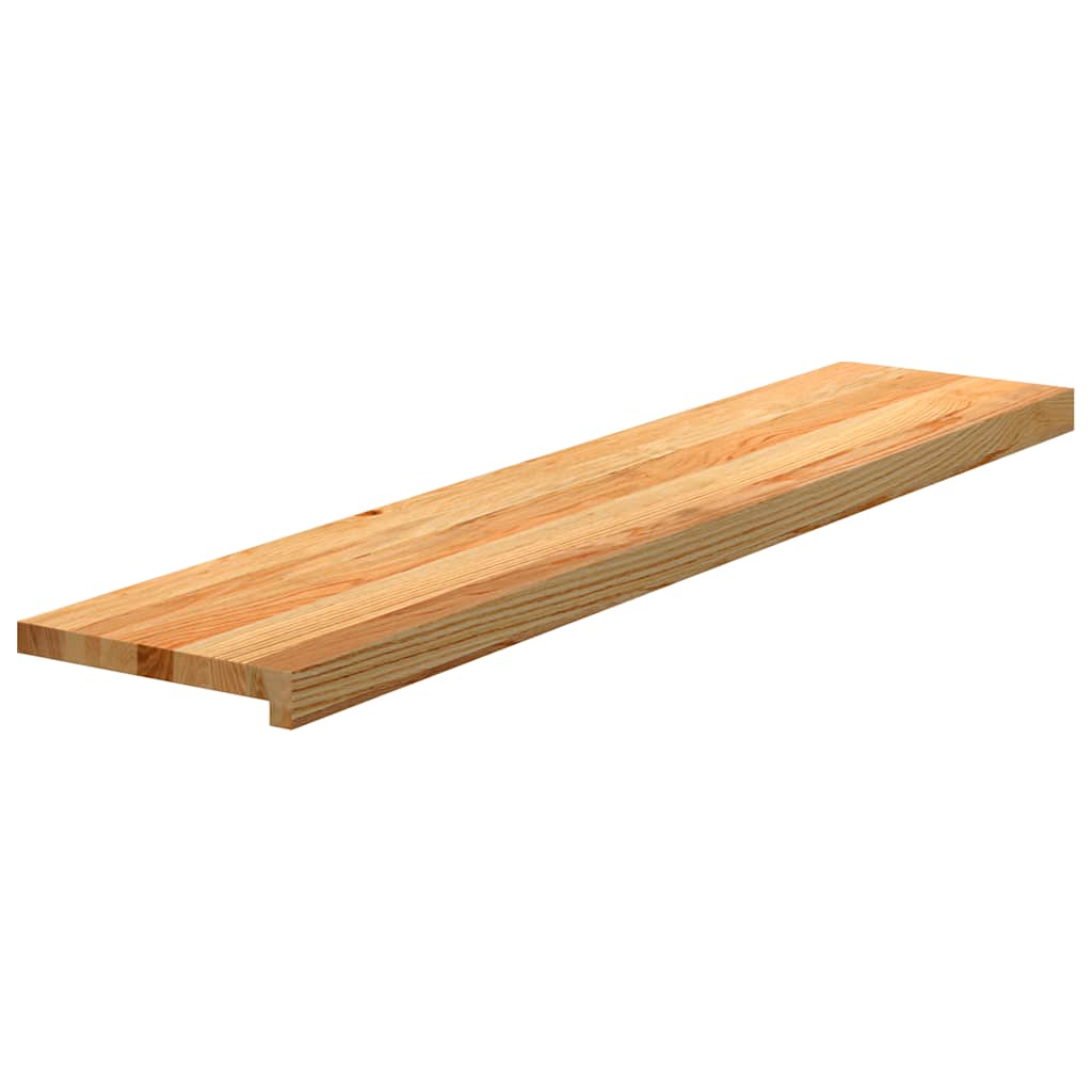 Stair Treads 2 pcs Light Brown 120x25x2 cm Solid Wood Oak