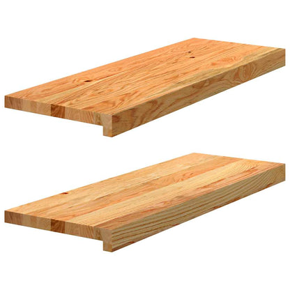 Stair Treads 2 pcs Light Brown 70x30x2 cm Solid Wood Oak