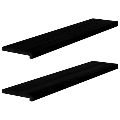 Stair Treads 2 pcs Dark Brown 120x25x2 cm Solid Wood Oak