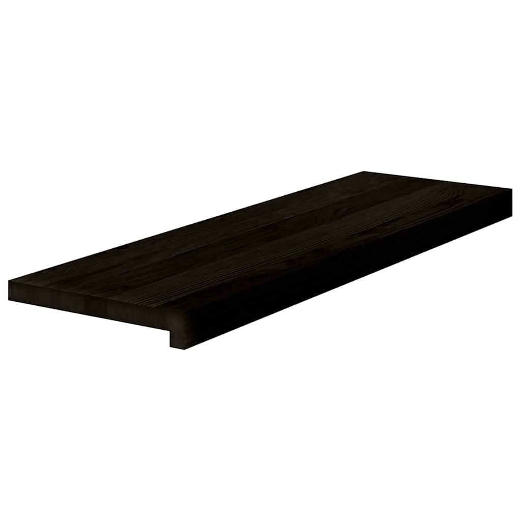 Stair Treads 2 pcs Dark Brown 80x30x2 cm Solid Wood Oak