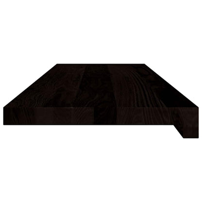 Stair Treads 2 pcs Brown Black 80x30x2 cm Solid Wood Oak
