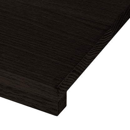 Stair Treads 2 pcs Dark Brown 80x30x2 cm Solid Wood Oak
