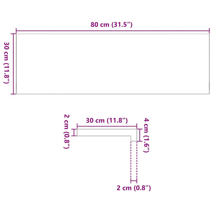 Stair Treads 2 pcs Dark Brown 80x30x2 cm Solid Wood Oak