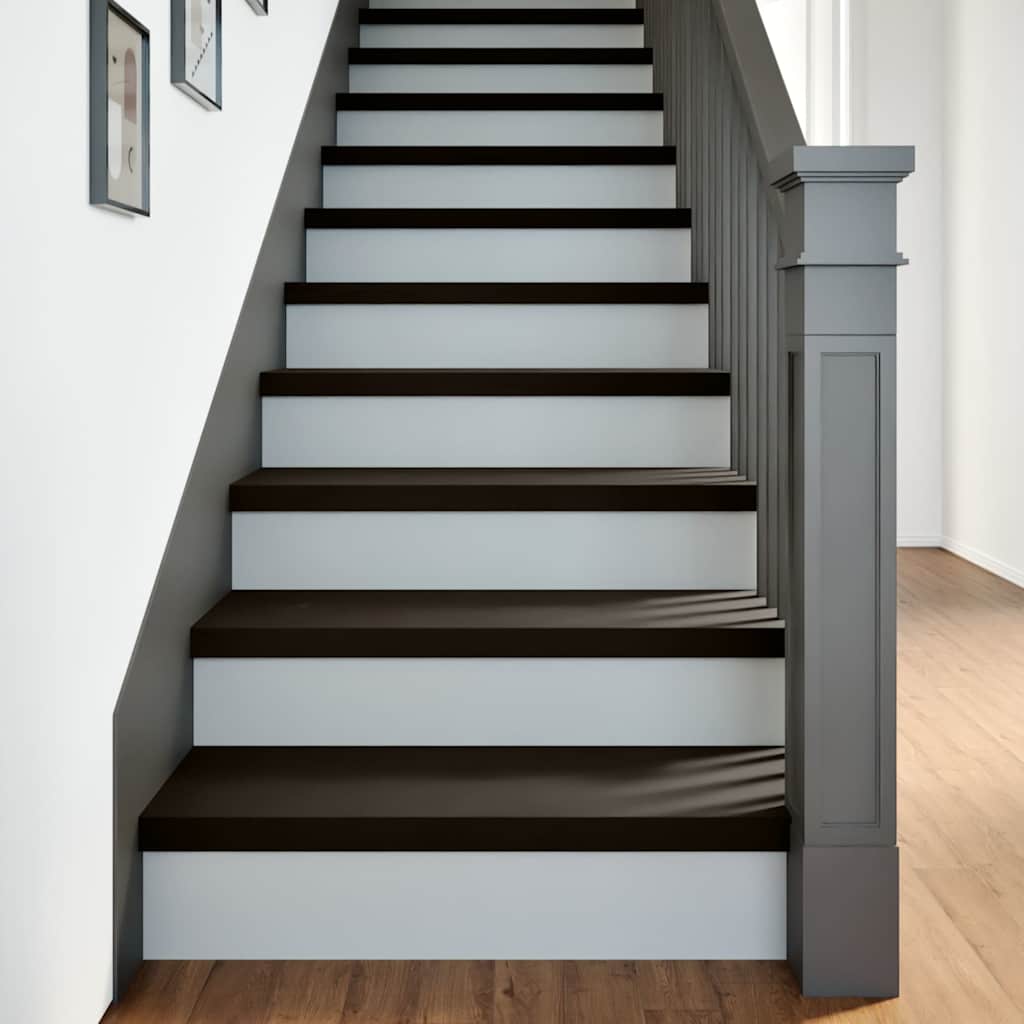 Stair Treads 2 pcs Dark Brown 80x30x2 cm Solid Wood Oak