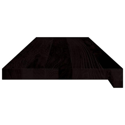 Stair Treads 2 pcs Dark Brown 90x30x2 cm Solid Wood Oak