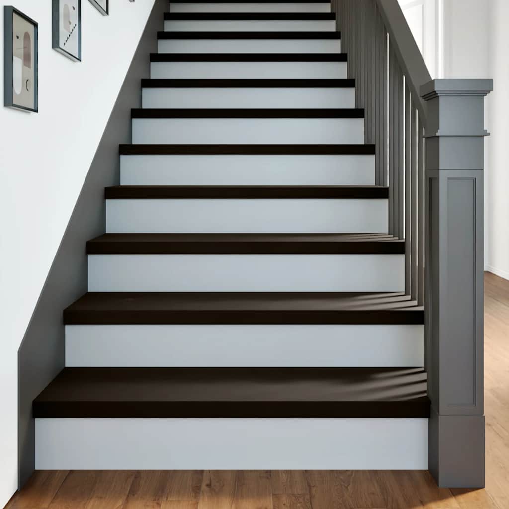 Stair Treads 2 pcs Dark Brown 90x30x2 cm Solid Wood Oak
