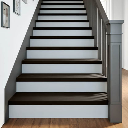 Stair Treads 2 pcs Brown Black 100x30x2 cm Solid Wood Oak