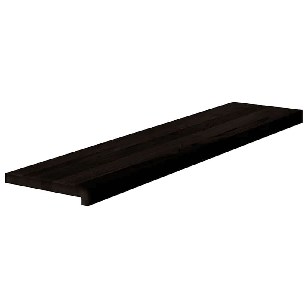 Stair Treads 2 pcs Brown Black 110x30x2 cm Solid Wood Oak