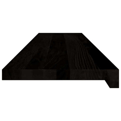 Stair Treads 2 pcs Brown Black 110x30x2 cm Solid Wood Oak