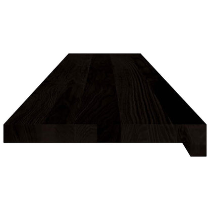 Stair Treads 2 pcs Brown Black 120x30x2 cm Solid Wood Oak
