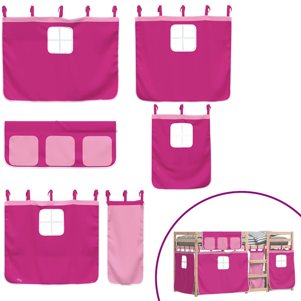 Bunk Bed without Mattress Pink 90x200 cm Solid Wood Pine