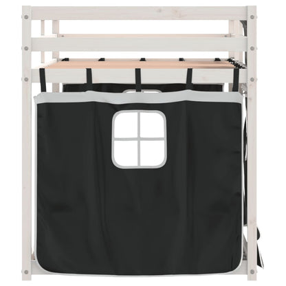 Bunk Bed without Mattress White&Black 90x200 cm Solid Wood Pine