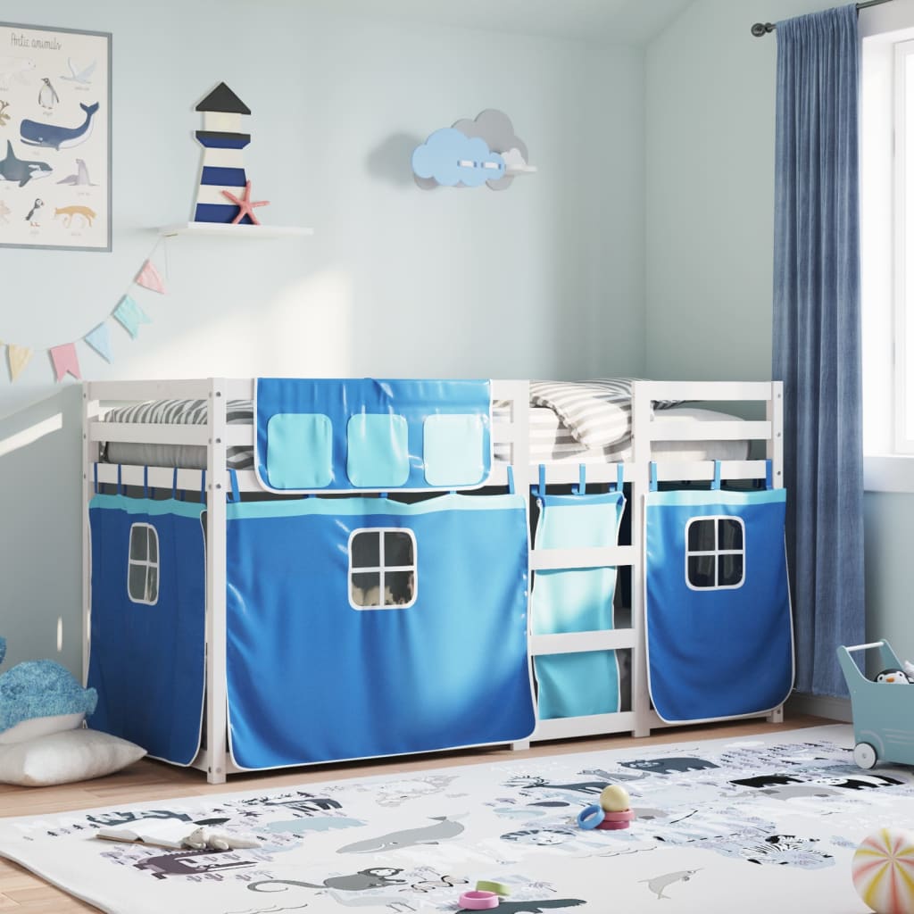 Bunk Bed without Mattress Blue 90x200 cm Solid Wood Pine