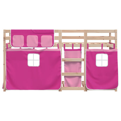 Bunk Bed without Mattress Pink 90x190 cm Single Solid Wood Pine