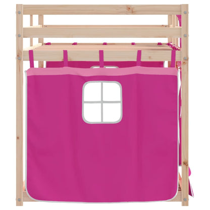 Bunk Bed without Mattress Pink 90x190 cm Single Solid Wood Pine