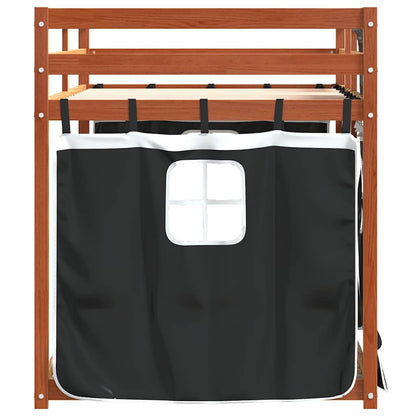 Bunk Bed without Mattress White&Black 80x200 cm Solid Wood Pine