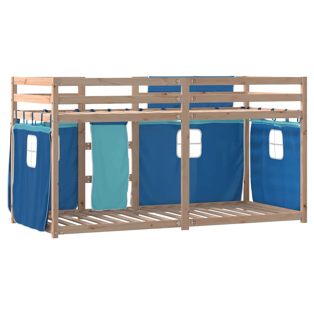 Bunk Bed without Mattress Blue 90x200 cm Solid Wood Pine