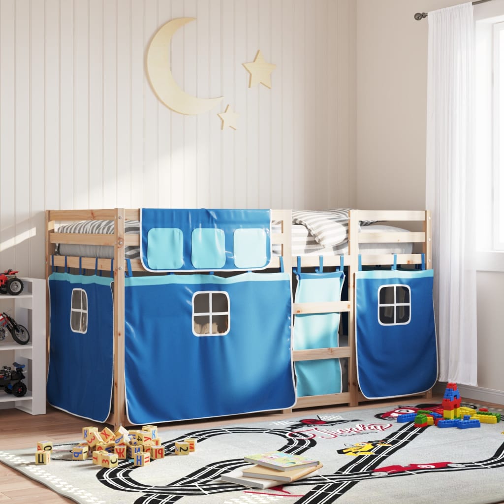 Bunk Bed without Mattress Blue 90x200 cm Solid Wood Pine