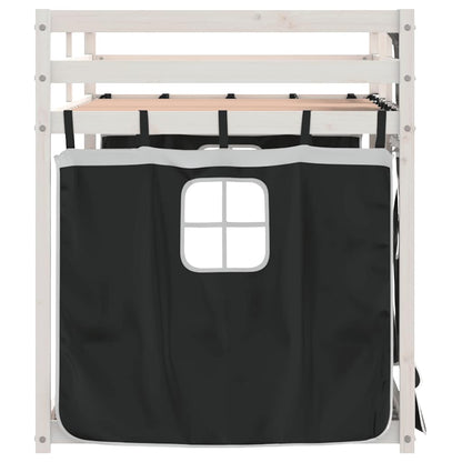 Bunk Bed without Mattress White&Black 90x200 cm Solid Wood Pine
