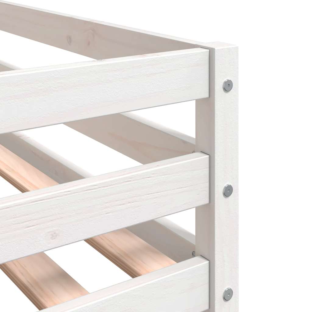 Bunk Bed without Mattress White&Black 90x200 cm Solid Wood Pine