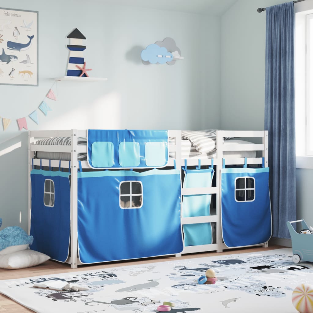 Bunk Bed without Mattress Blue 90x200 cm Solid Wood Pine
