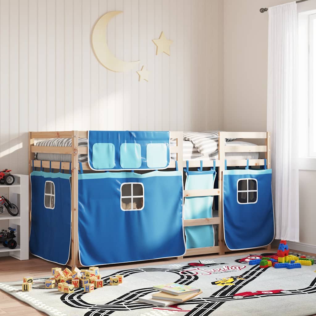 Bunk Bed without Mattress Blue 90x190 cm Single Solid Wood Pine