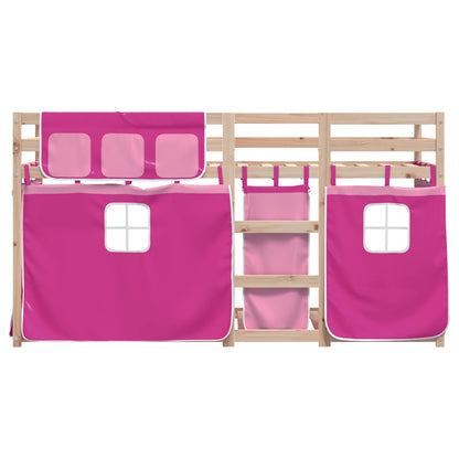 Bunk Bed without Mattress Pink 90x190 cm Single Solid Wood Pine