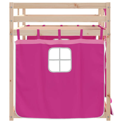 Bunk Bed without Mattress Pink 90x190 cm Single Solid Wood Pine