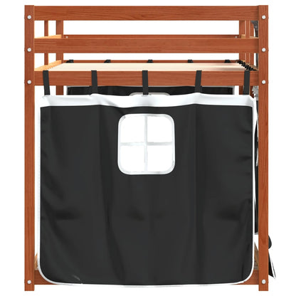 Bunk Bed without Mattress White&Black 90x200 cm Solid Wood Pine