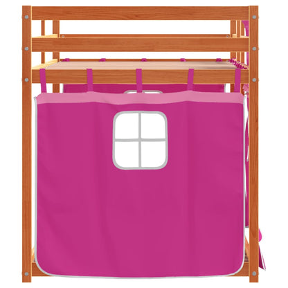Bunk Bed without Mattress Pink 90x190 cm Single Solid Wood Pine