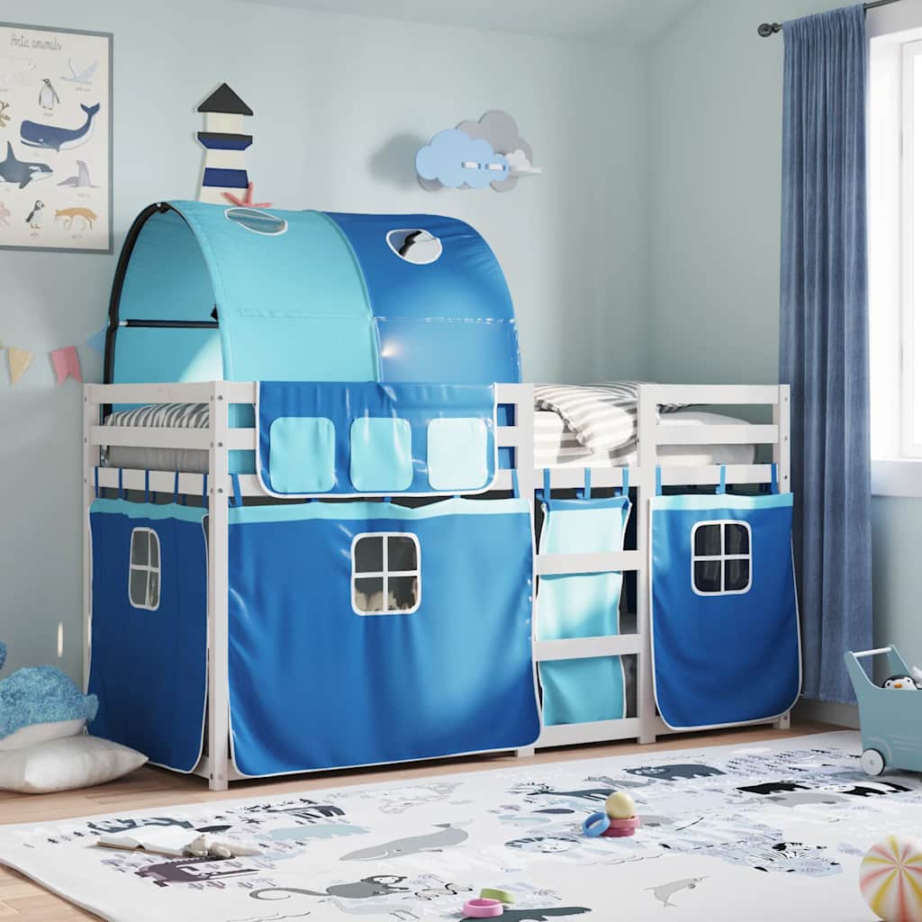 Bunk Bed without Mattress Blue 90x200 cm Solid Wood Pine