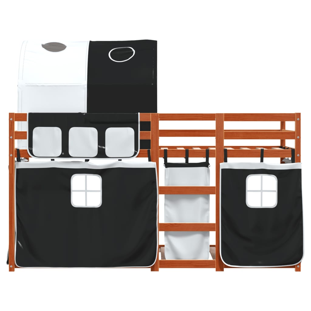 Bunk Bed without Mattress White&Black 80x200 cm Solid Wood Pine