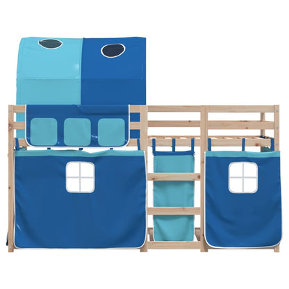 Bunk Bed without Mattress Blue 90x200 cm Solid Wood Pine