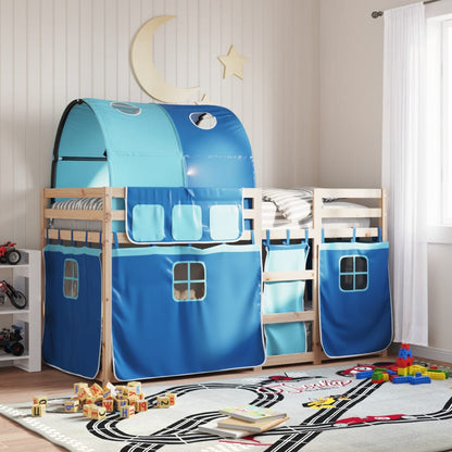 Bunk Bed without Mattress Blue 90x200 cm Solid Wood Pine